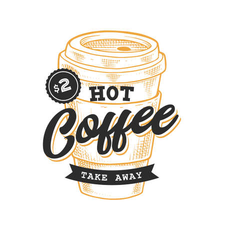 Coffee Retro Emblem iconのイラスト素材