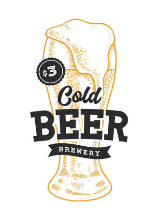 Beer Retro Emblem iconのイラスト素材