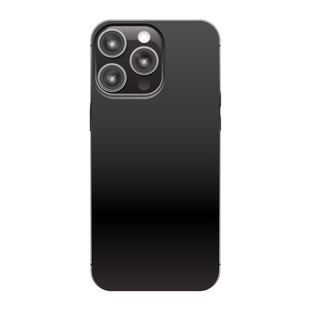 Smartphone backside mockup. Mobile phone device isolated on white. Phone case template. Empty back surface. Realistic vector illustration.のイラスト素材