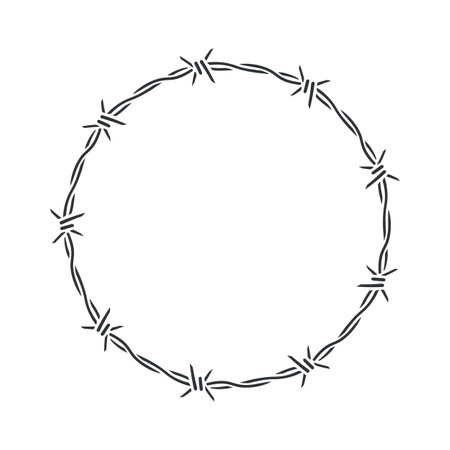Barbed Wire Circle Frame Isolatedのイラスト素材