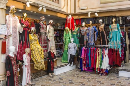 abu dhabi, united arab emirates-April ?14, ?2018: arabic clothing store front, United Arab Emiratesのeditorial素材