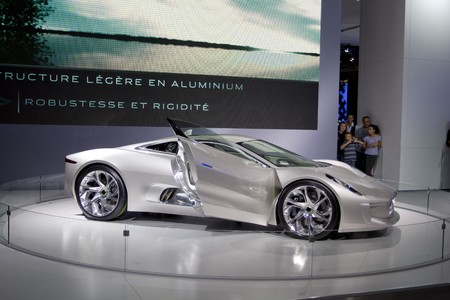 Jaguar new concept car CX-75 at PAris auto show 2010のeditorial素材