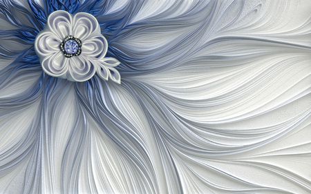 3d wallpaper decoration Abstract fractal fantastic flowerの写真素材