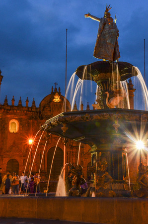 Fountain at nightのeditorial素材