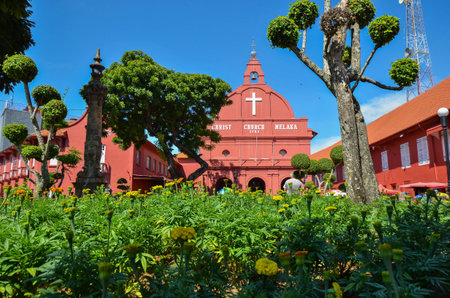 Christ church of Malaccaの写真素材