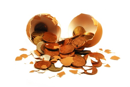 many bronze medel and gold medal out of eggshellの写真素材