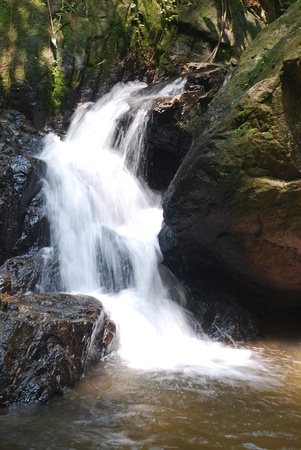 part of waterfall in big forestの写真素材