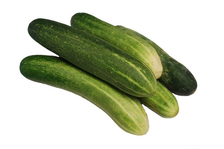 Cucumber on white background , isolate ingredientの写真素材