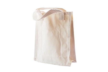 white fabric bag , recycle bag made from cottonの写真素材