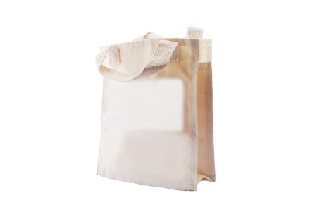 white fabric bag , recycle bag made from cottonの写真素材