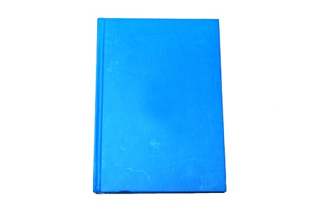 blue notebook  hardcover , isolate notebok on white backgroundの写真素材