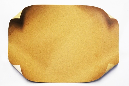 old brown paper sheet on white backgroundの写真素材