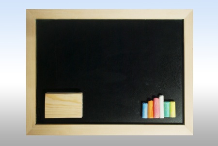 blackboard frame with chalkboard , blank board for type your textの写真素材