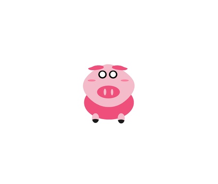 Pink Pig Cartoonの写真素材