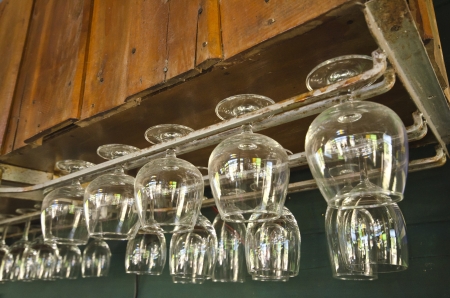 glass on the shelfの写真素材