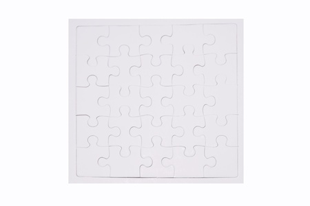 blank puzzles isolate on white backgroundの写真素材