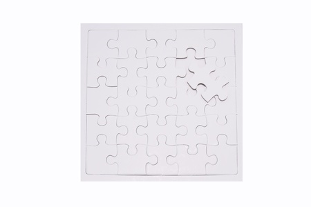 blank puzzles isolate on white backgroundの写真素材