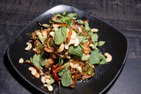 Stir fried Seafood with cashew nutsの写真素材