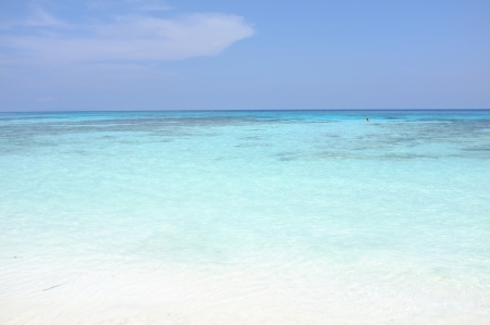 clear water beautiful sea like a heaven at Tachai island, Phang-nga Thailandの写真素材