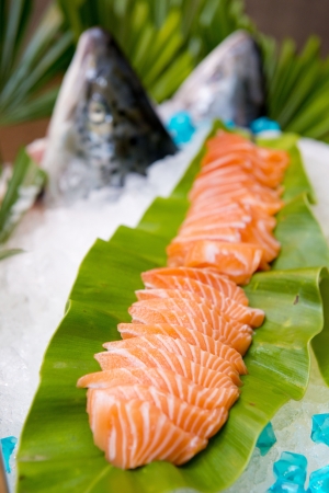 sashimi salmon set, japanese food for dinnerの写真素材