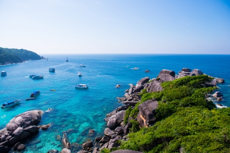 clear water beautiful sea like a heaven at Similan island, Phang-nga Thailandの写真素材