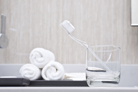 Toothpaste on a toothbrushの写真素材