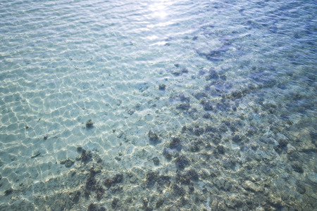 can see sea floor beacause very clear waterの写真素材