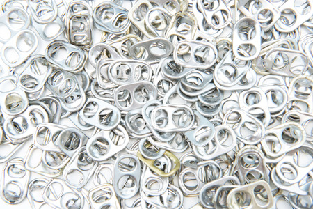 so many pull ring of cans isolate on white background, 