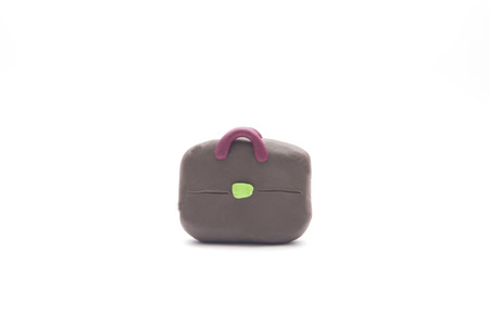 a little bag made by clay isolate on white backgroundの写真素材
