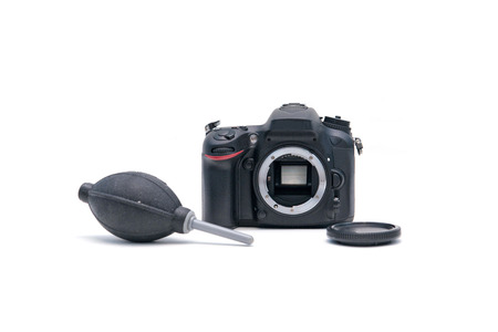 camera with dust blowerの写真素材