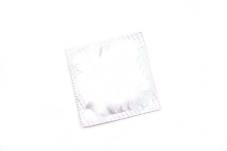 condom isolated on whiteの写真素材