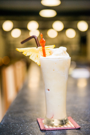 Virgin Pina Colada popular cocktail, Drinkの写真素材
