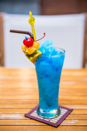 Blue Raspberry popular cocktail, drinkの写真素材