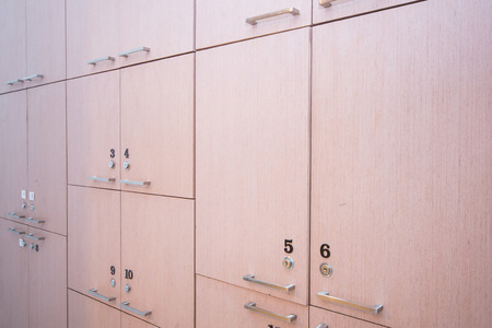 wood locker in changing room, safetyの写真素材
