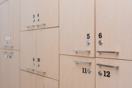 wood locker in changing room, safetyの写真素材
