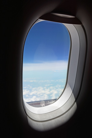 beautiful view from plane window, blueskyの写真素材