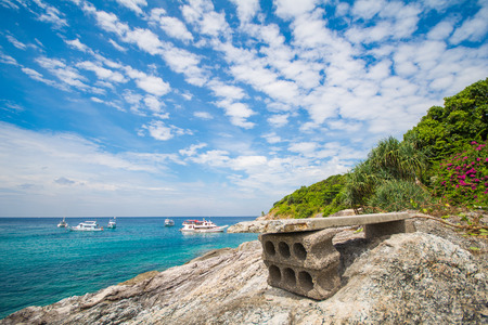 Phuket, Thailand-DEC 21 : beautiful view blue sky and clear water at Racha island one of landmark in Phuket, Phuket Thailand のeditorial素材