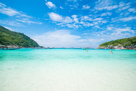 Phuket, Thailand-DEC 21 : beautiful view blue sky and clear water at Racha island one of landmark in Phuket, Phuket Thailand のeditorial素材