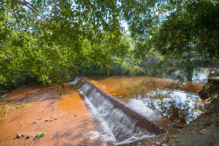 dam drainage in the village, waterの写真素材