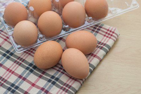 fresh egg in plastic box raw food for cooking, eatの写真素材