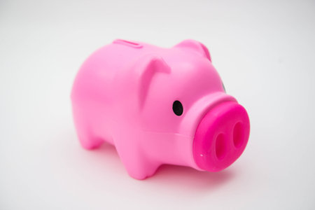pink piggy bank for save your money, accountの写真素材