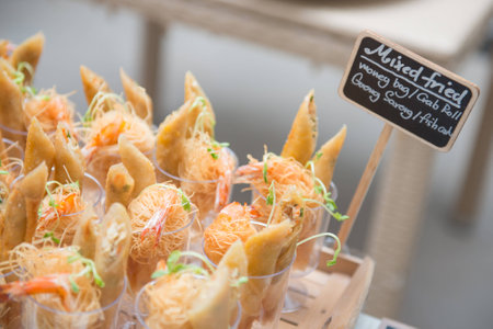 catering services on table at wedding party, foodの写真素材