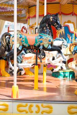 carousel in amusement park, fun parkの写真素材
