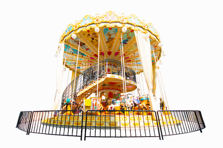 carousel in amusement park, fun parkの写真素材