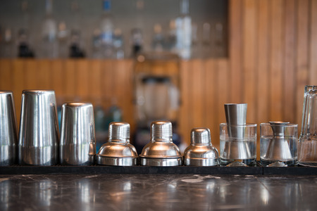 bar accessories for mix cocktail, glassの写真素材