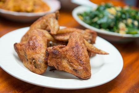 deep fried chicken wings, delicious fried foodの写真素材