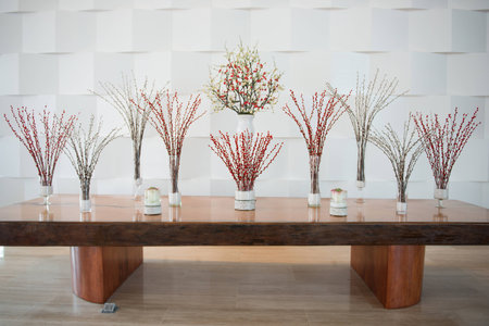 Beautiful flowers in vaseの写真素材