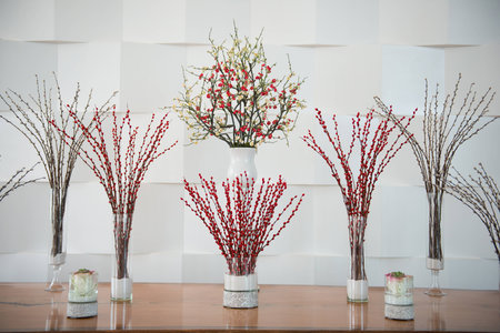 Beautiful flowers in vaseの写真素材