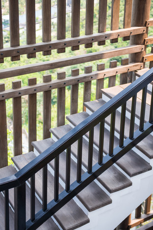Close-up of classic wooden staircase, architectureの写真素材