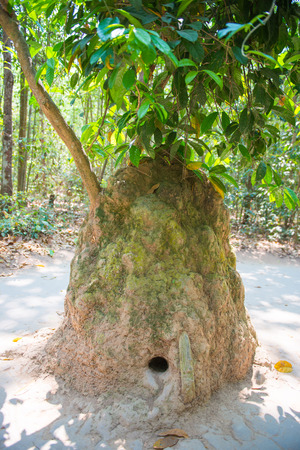 Mar 17: ventilator on the rock from the Vietnam war at Cu Chi tunnels on March 17, 2014 Vietnamのeditorial素材